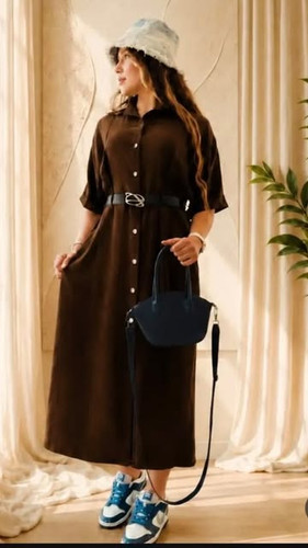 پیراهن جلو دکمهای زنانه فریسایز