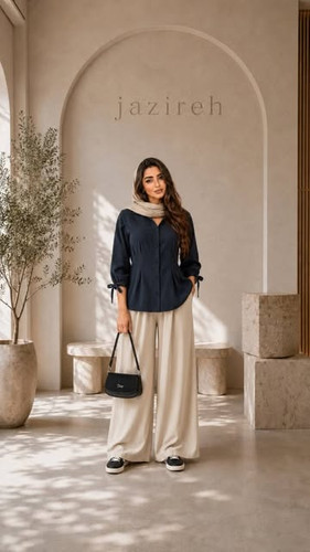 شومیز لیوسل زنانه آستین پاپیونی
